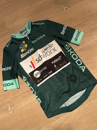 Gesigneerde groene trui van Lotte Kopecky